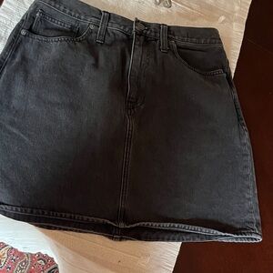 Madewell Charcoal black Denim Mini Skirt